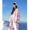 Outdoor waterproof winter ski suit set with coat and trousers in cotton blend fabric