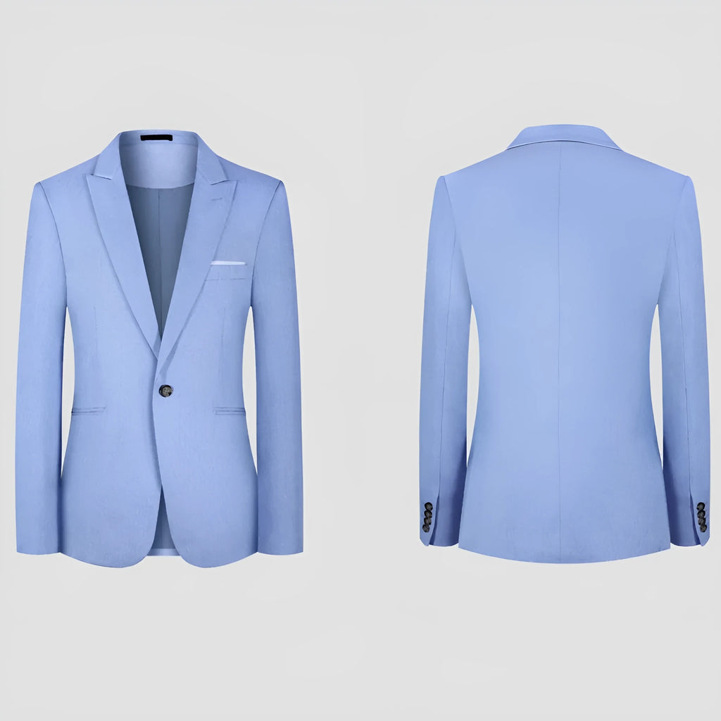 Men's casual Western-style suit in pink or light blue for spring and summer wear