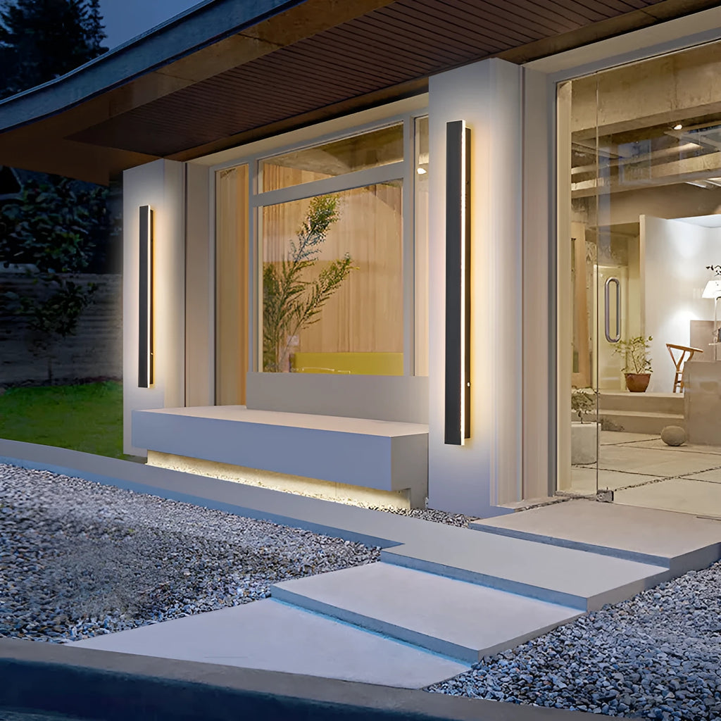 Outdoor LED strip wall lamp with wrought iron housing, 150cm length, IP65 waterproof rating