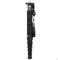 Black carbon fibre SLR camera monopod collapsed to 380mm with six telescopic sections