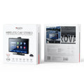 9 inch black vehicle navigation unit with capacitive touch screen showing map and dual camera recording icon