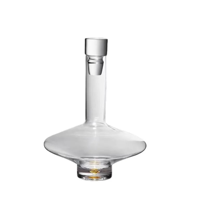Modern simple glass wine set with one glass cup, available in three colour options for wine service