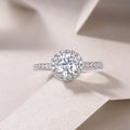 1-carat moissanite wedding ring set in platinum-plated S925 silver with gift box