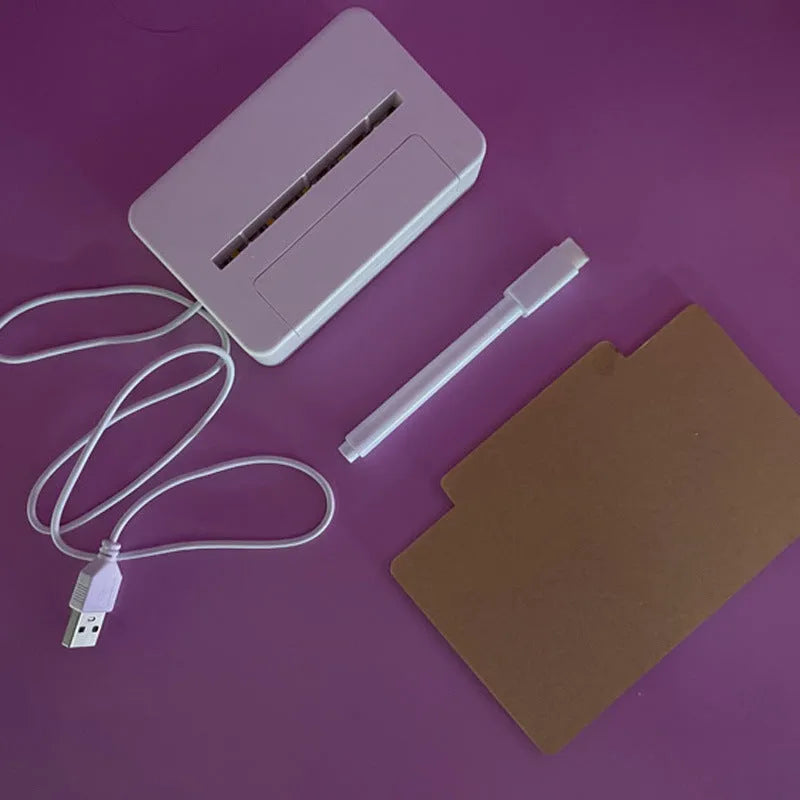 Acrylic bedside message writing board night light with LED calendar light sheet and pen on square base