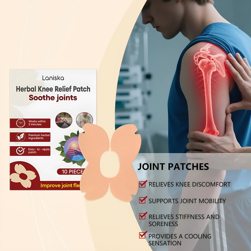 LANISKA herbal joint care adhesive bandage 10 piece pack with moxa leaf and menthol ingredients