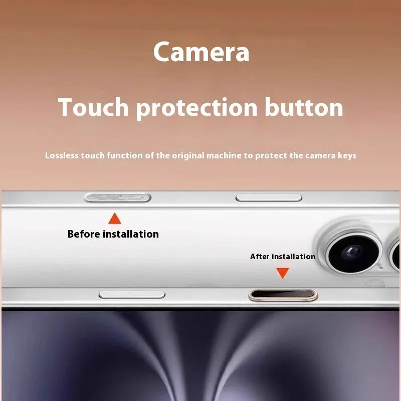 Mobile phone camera button film tempered glass with metal edge sticker for iPhone 16 series in three colours