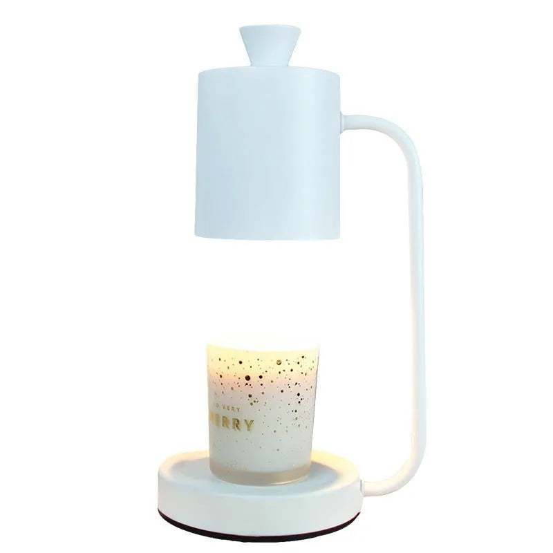European-style metal aromatherapy melting wax lamp with dimmer switch on white background
