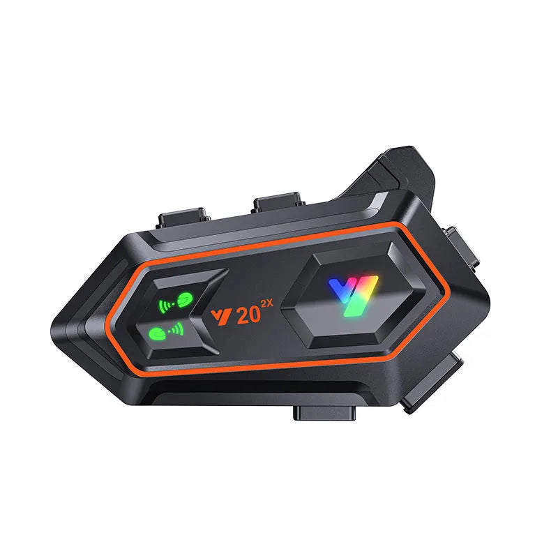 Motorcycle rider helmet Bluetooth headset in black with touch button controls and 1000mAh battery