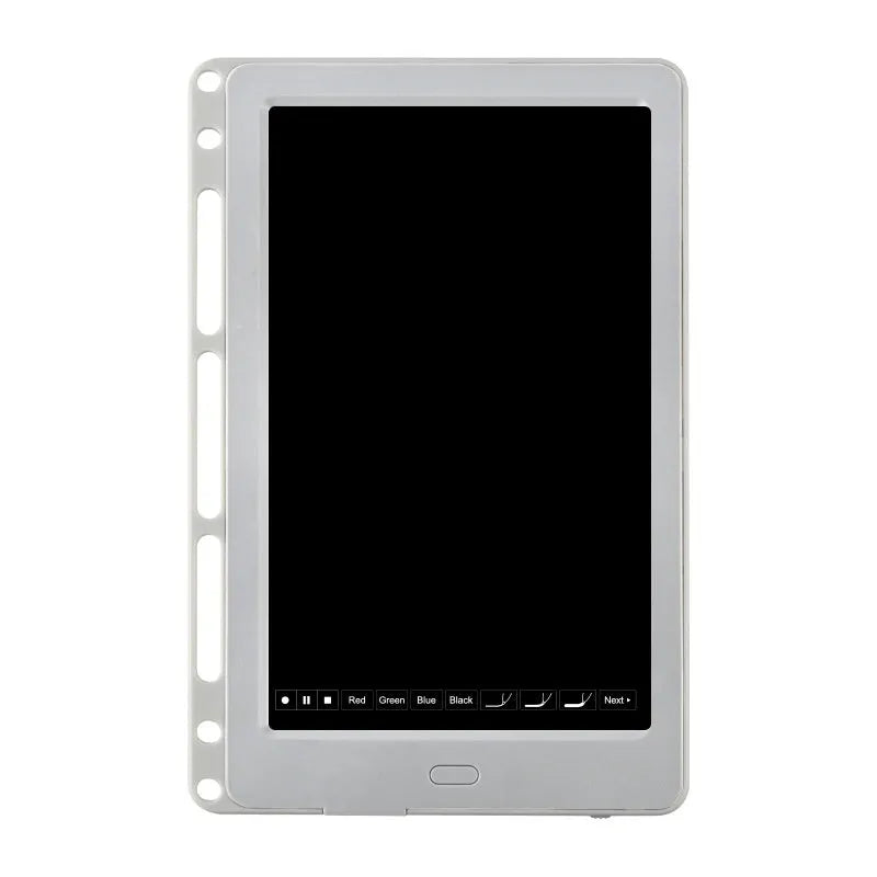 85-inch electronic writing pad with stitching design, smart pen, and USB cable in black, dark blue, or sky blue