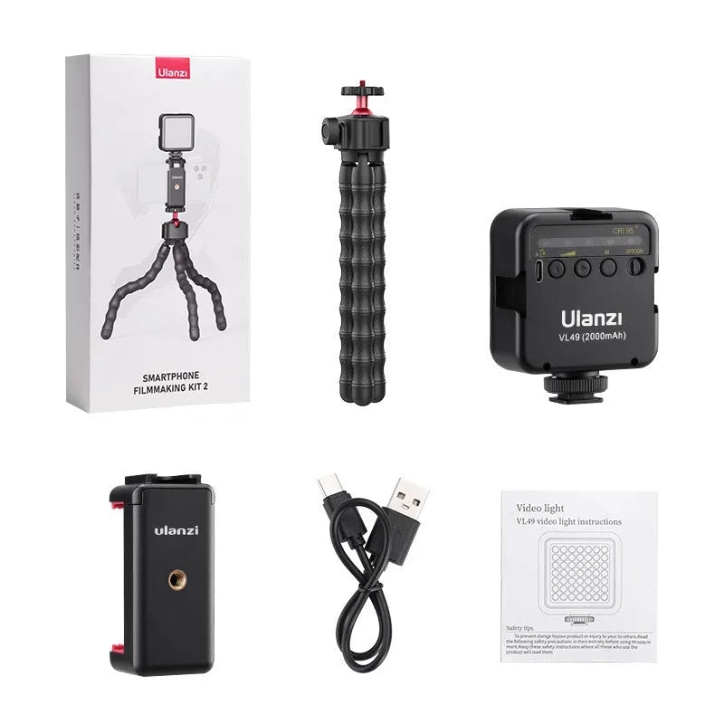 Multifunctional photography and video live vlog suite with a tripod in 2985 set colour.
