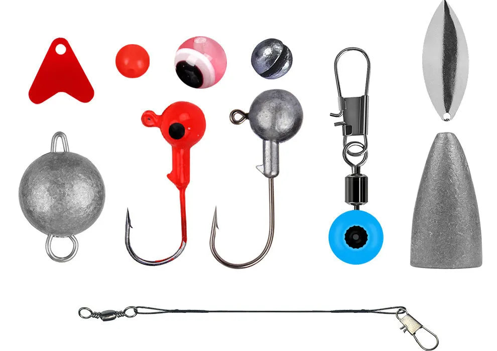 257-piece fishing lure accessories set in ABS plastic storage box for Texas sea rock fishing