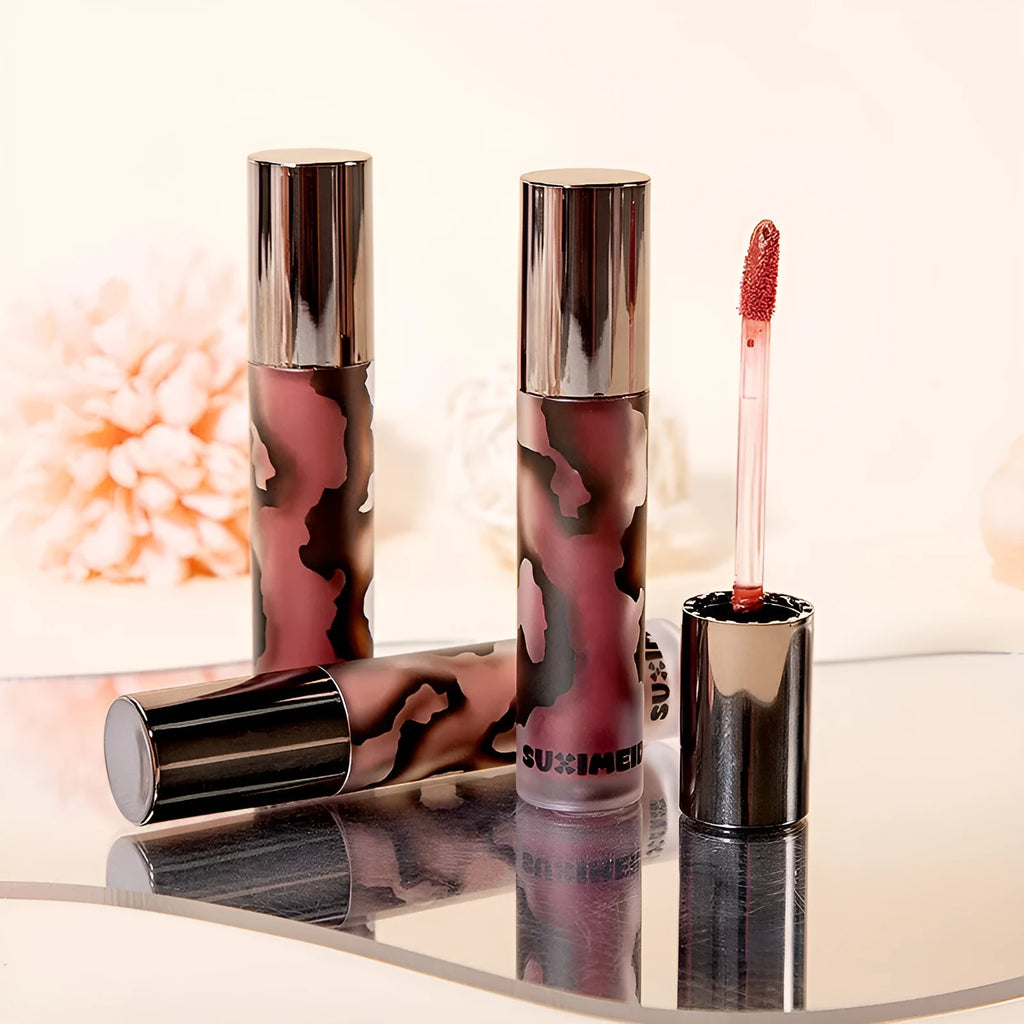 Lava Secret Matte Lip Mud lipstick in five colour shades with white no stain cup technology