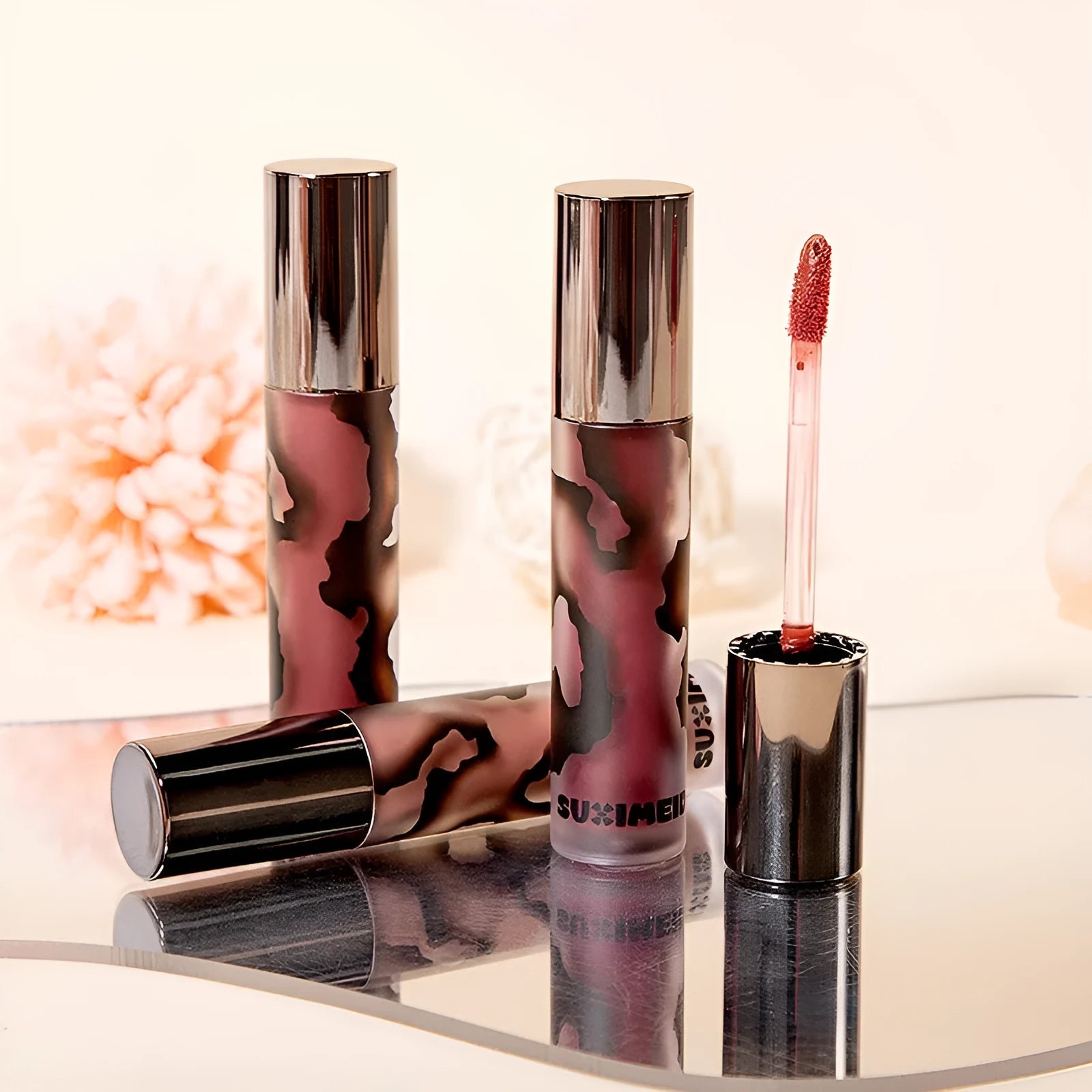 Lava Secret Matte Lip Mud lipstick in five colour shades with white no stain cup technology
