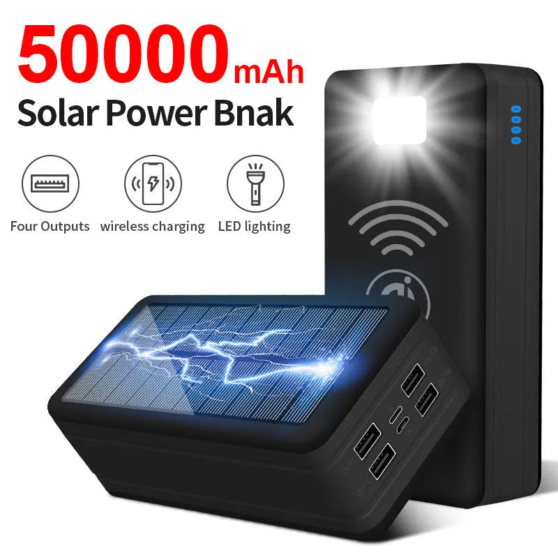 Solar wireless power bank in multiple colours showing creative design and charging surface.
