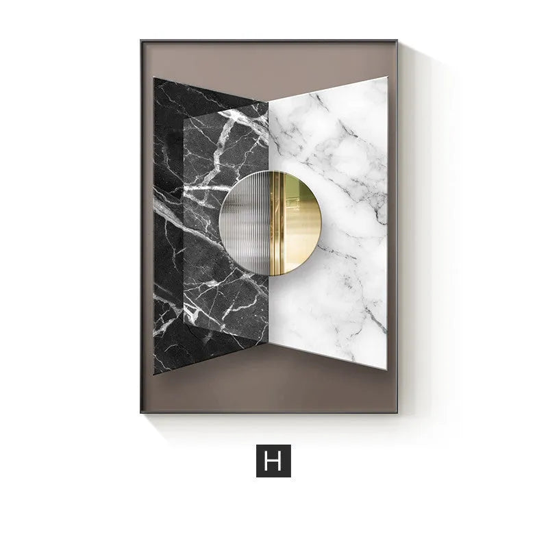 Abstract geometric pattern canvas wall art print in multiple size options