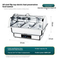 Stainless steel electric buffet stove with transparent flip lid showing LCD temperature control