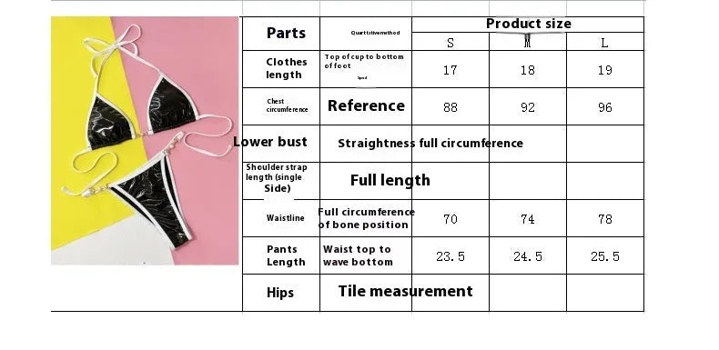 Solid black women's bikini swimsuit with triangle top and briefs style bottoms
