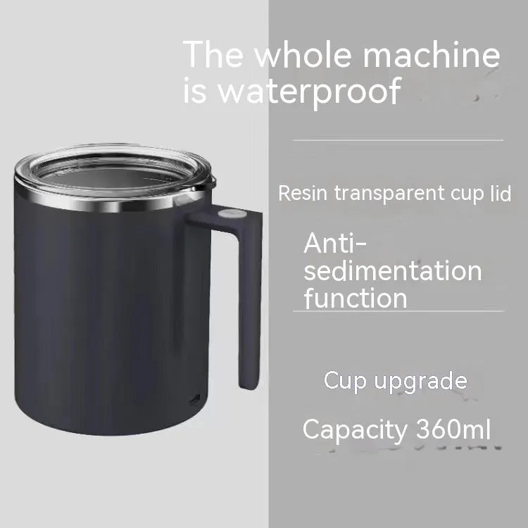 Automatic stirring coffee cup with magnetic mixing technology and rechargeable battery in 360ml capacity