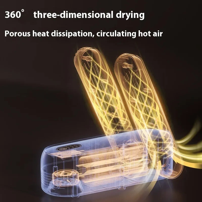 D4 black automatic shoe dryer machine with timer display and power cable