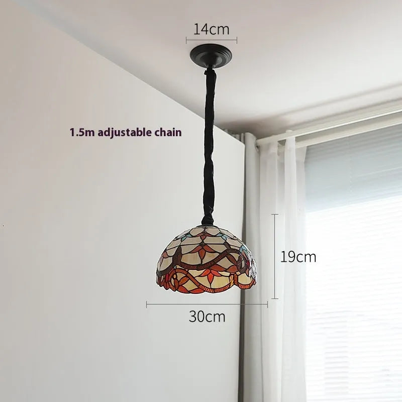 Handwoven glass Mediterranean pendant lamp with ABS and hardware chassis for bedroom or dining room