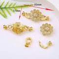 Small gold colour pearl necklace buckle with electroplated finish for jewellery making