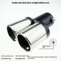 Stainless steel car exhaust pipe tail hood decoration in Double Baked Blue finish, flat mouth shape