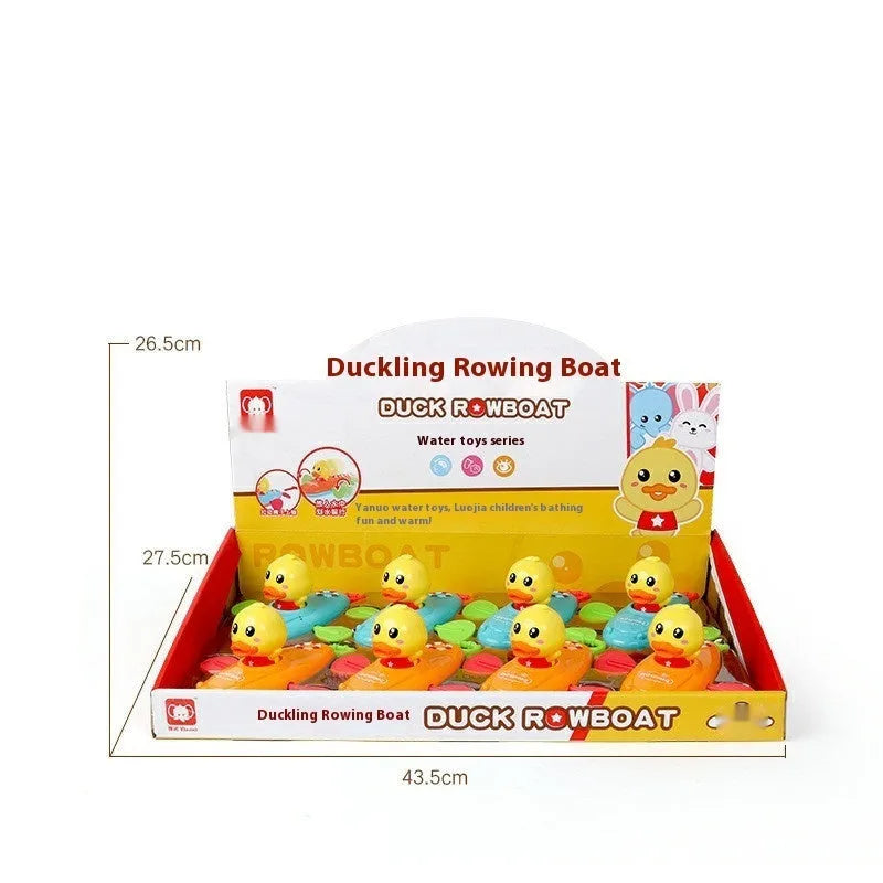 Yellow plastic bath toys with wind-up swimming function for parent-child interactive play