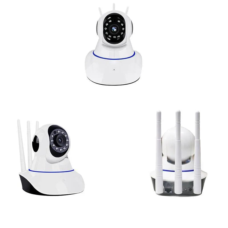 White wireless dome security camera with a 3.6mm lens for HD night vision monitoring.