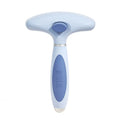 Stainless steel double row pet comb for dogs in azure light blue colour