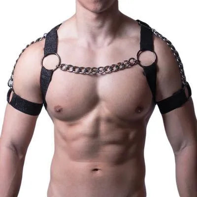 Black adjustable elastic belly band corset with metal chain, specification YLM-123, single pack