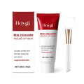 Collagen peel-off mask tube and application brush for facial skincare treatment