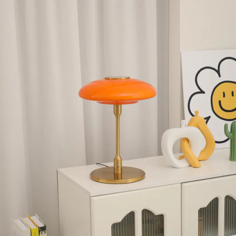 Vintage Korean style bedside ambient light with a nickel-plated metal lamp holder.