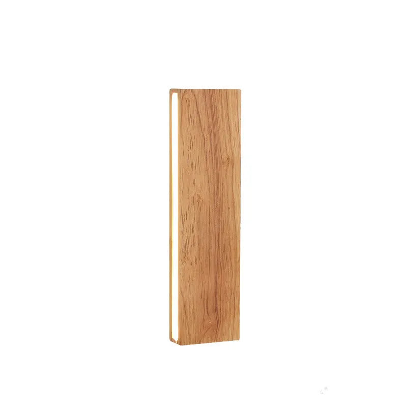 Solid wood bedroom bedside LED wall lamp with Nordic Japanese style in three size options