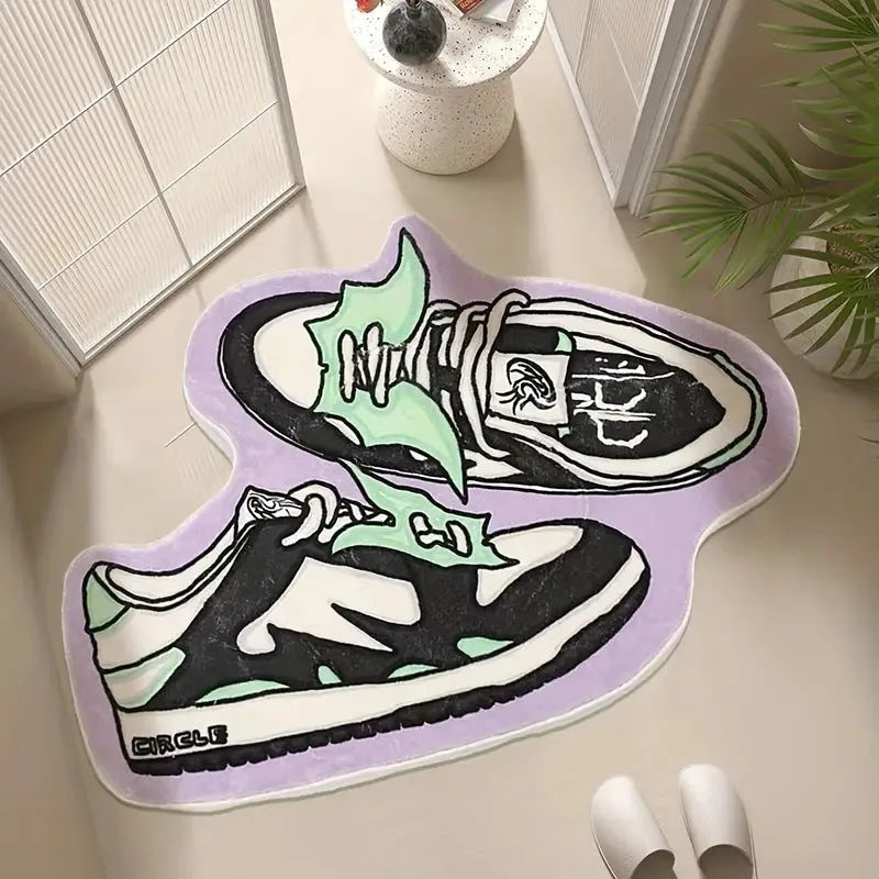 Cartoon non-slip absorbent bathroom mat in polyester fibre, anti-fouling, available in 40x60cm size
