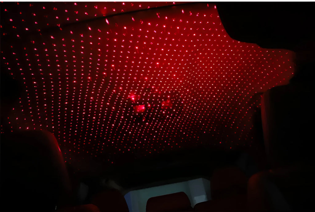 Car gypsophila USB atmosphere light with aluminium alloy body and red or blue LED starry sky projection