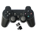 Black wireless 2.4GHz gamepad controller with USB receiver for PC, Android TV, PS3 and STEAM gaming