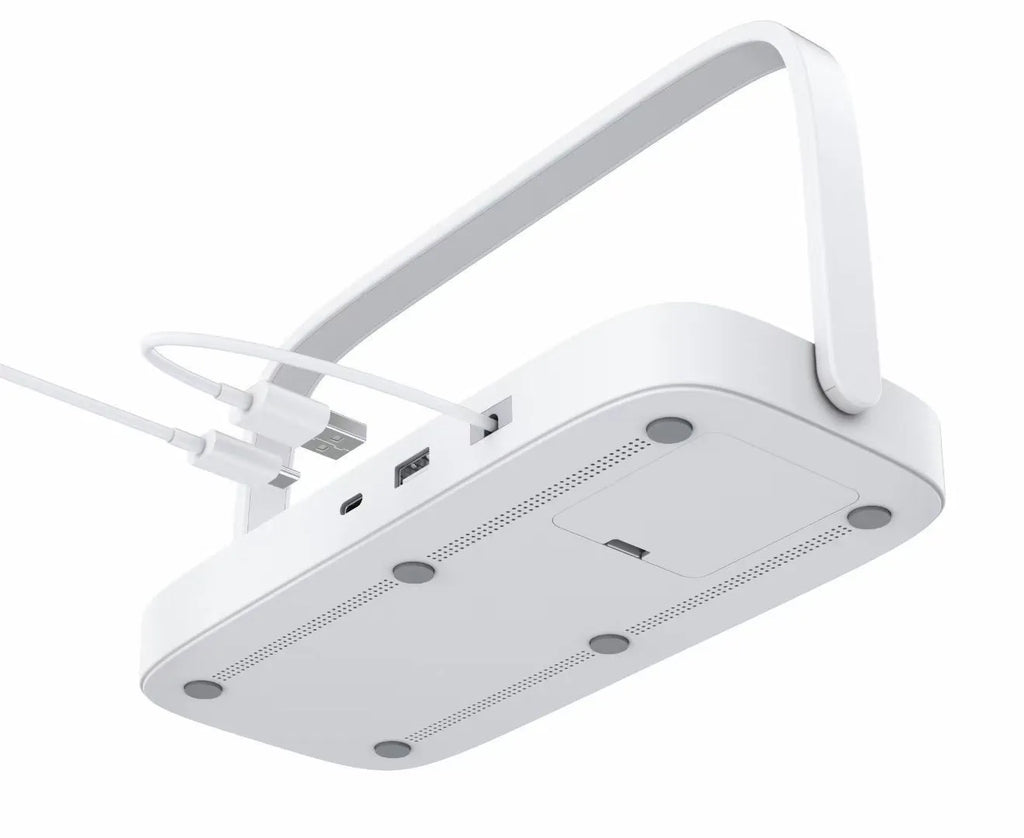 Three-in-one white wireless charger with night lamp for smartphones