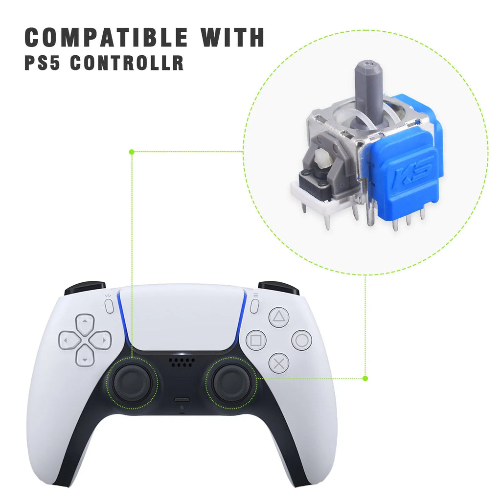 Single black hall effect magnetic replacement joystick for PS5, PS4, Switch and XBOX controller repair.
