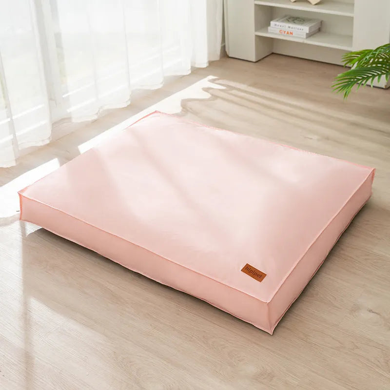 Waterproof dog bed mat with non-slip base, removable washable cover and PP cotton filling