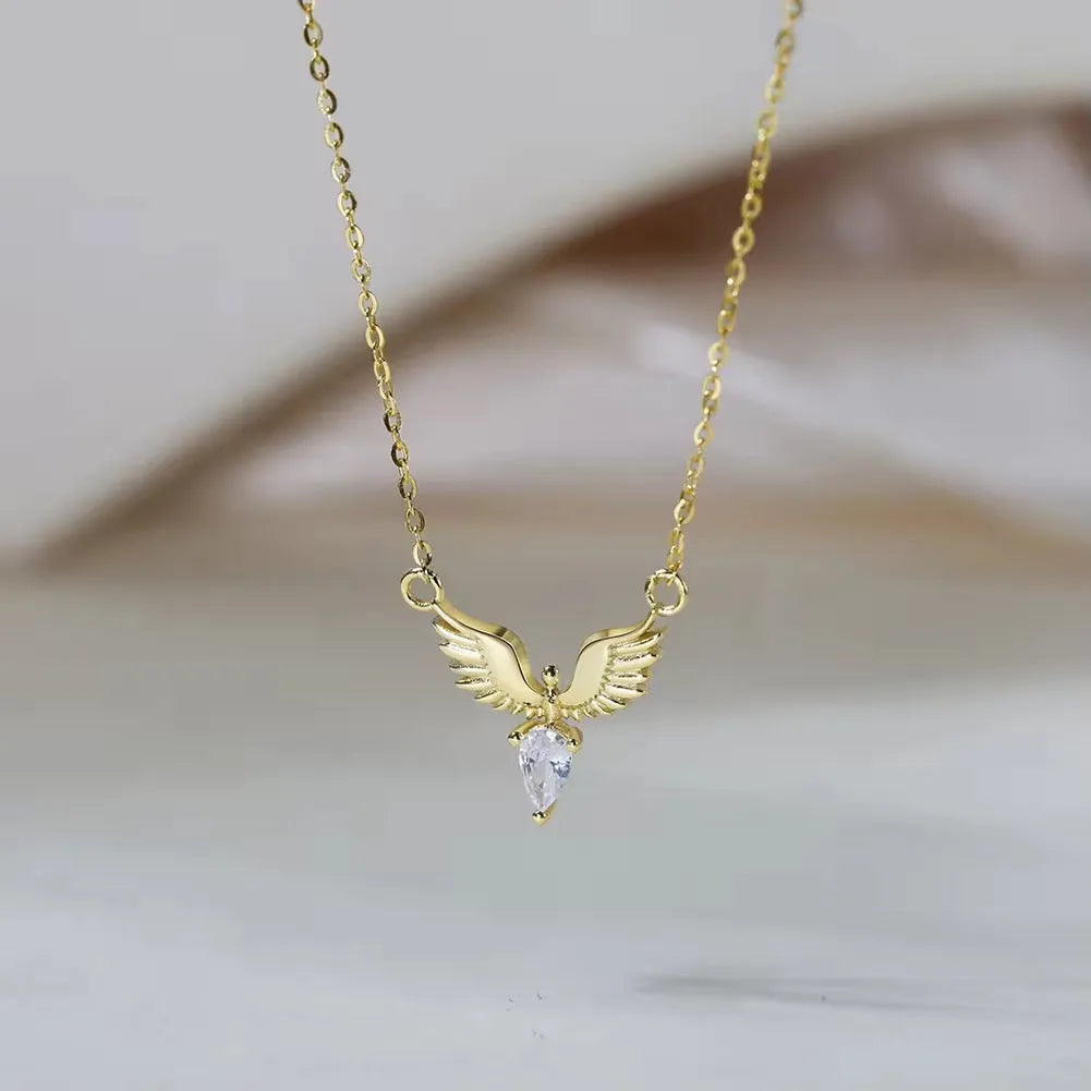 Close-up of a sterling silver eagle pendant on an O-ring chain, adjustable from 41cm to 50cm length.