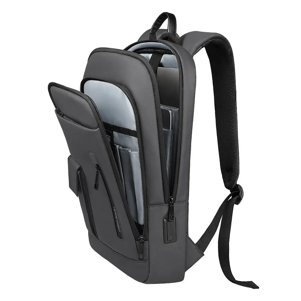 Men's Oxford cloth backpack in solid colour with sewing line details, lightweight design for business commute