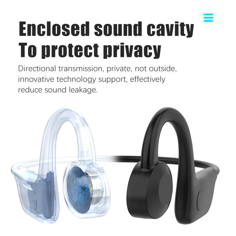 Black true wireless sports Bluetooth headset with ear-mounted hanging design
