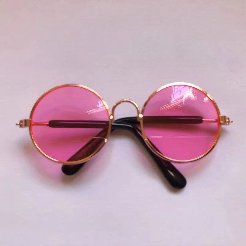 Pet dog sunglasses with lightweight CCB plastic frame, medium size 35cm, extension chain 6.5cm, multiple colour options