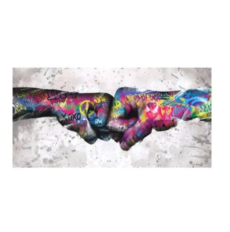 Children's graffiti abstract canvas print frameless wall art in modern style for kids room