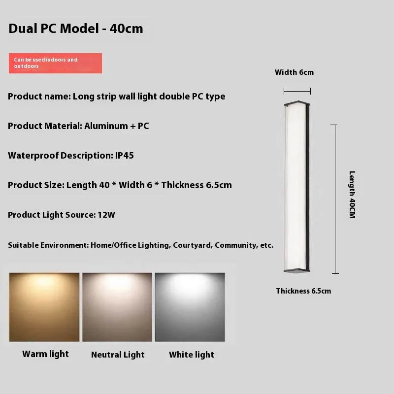Modern outdoor wall lamp in contemporary design for villa courtyards and hotel entrance areas