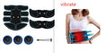Three-piece abdominal muscle patch set with digital display and USB charging port in red edge variant