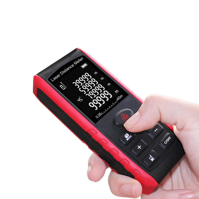 Hand-held laser range finder measuring instrument with compact ABS construction