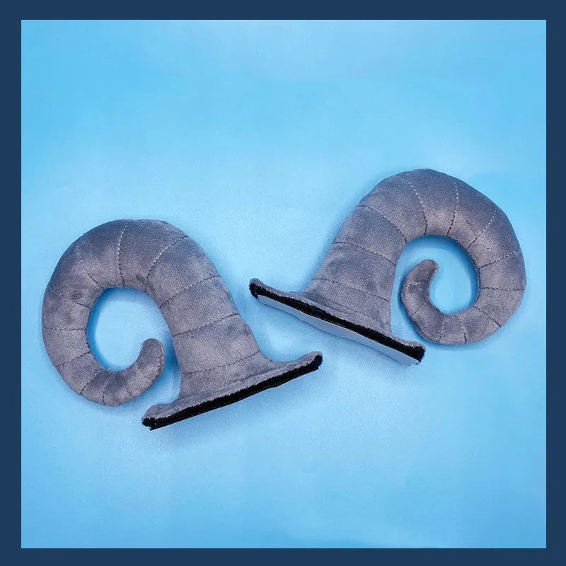 A pair of composite fibre horn decorations for a motorcycle helmet, shown in one of four colour options.