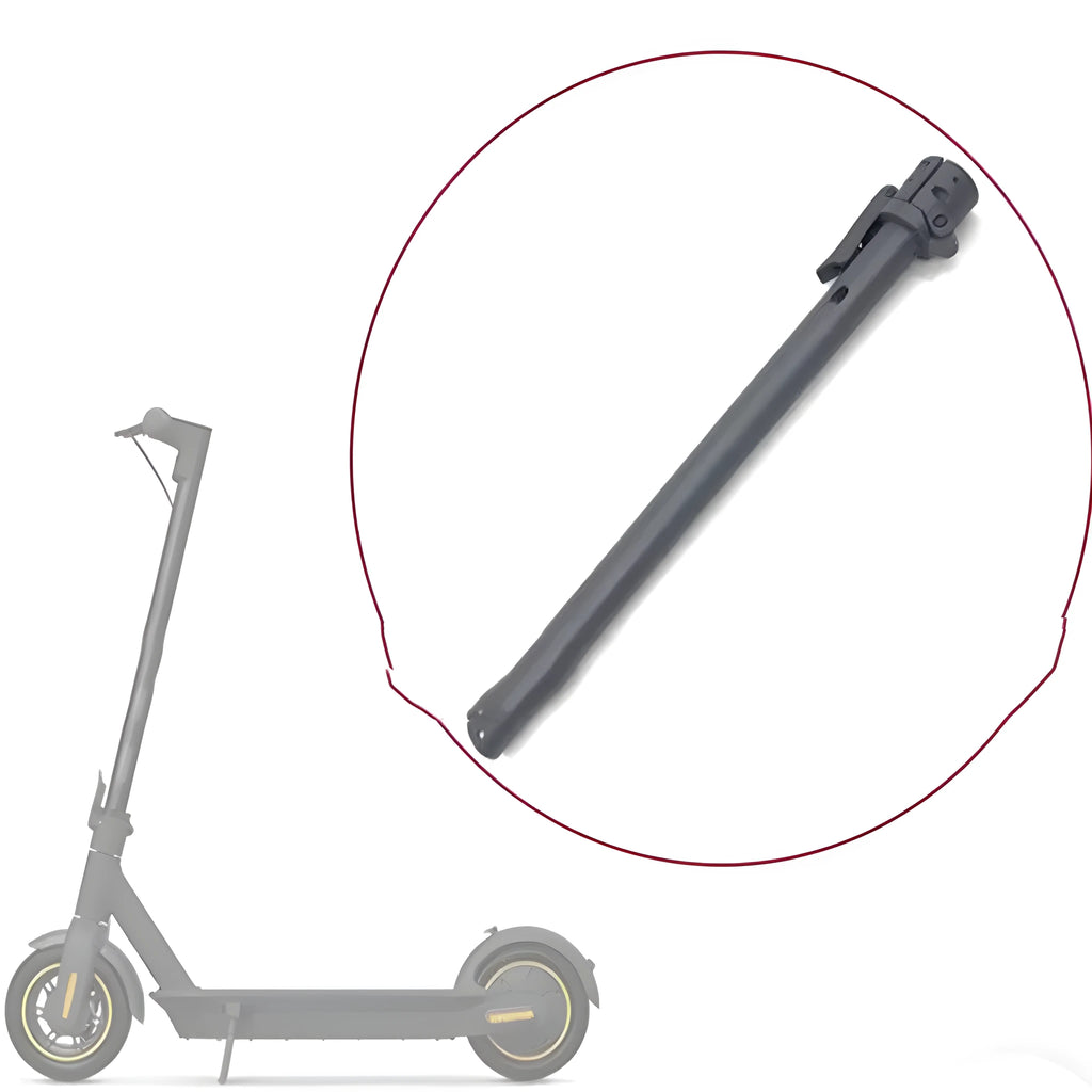 Black steel folding upright handlebar accessory for Nanbo No. 9 electric scooter, shown folded and unfolded.