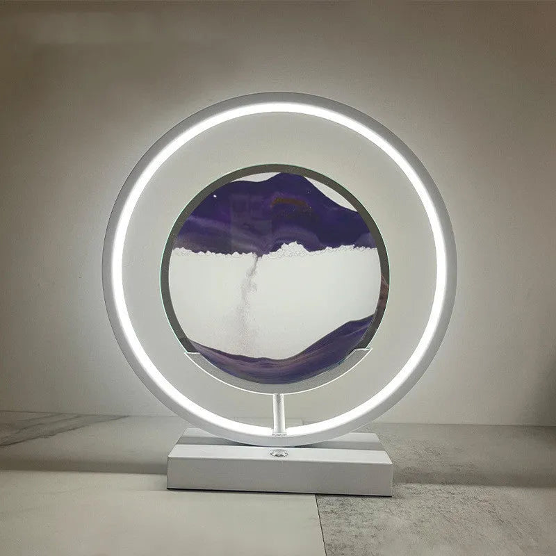 Quicksand table lamp with acrylic and metal body, LED light source, three colour dimming, available in six colours.